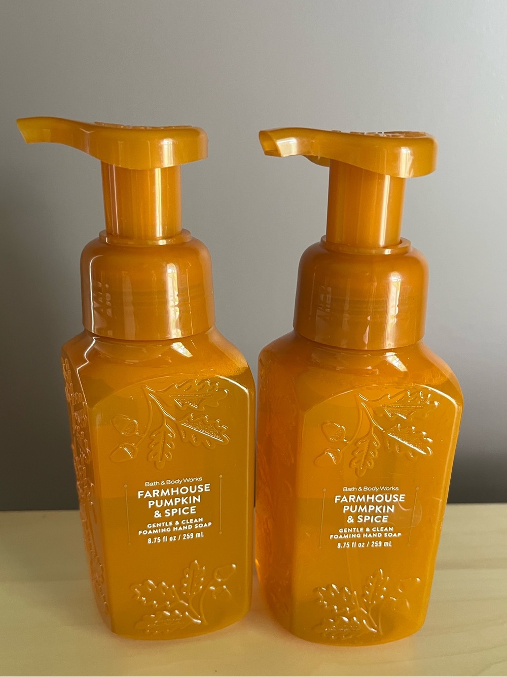 Two Bath & Body Works Farmhouse Pumpkin & Spice Foaming Hand Soaps